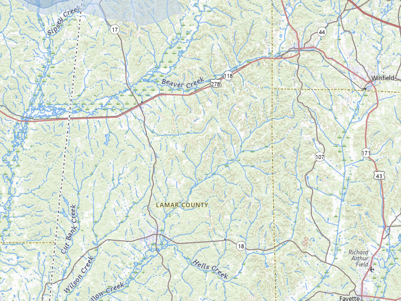 NEXRAD radar-signature map of the hail storm over Sulligent, AL on Jul 11, 2026
