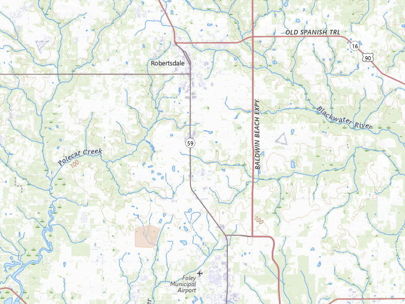 Radar-estimated hail-size map of the storm over Summerdale, AL on Aug 19, 2026