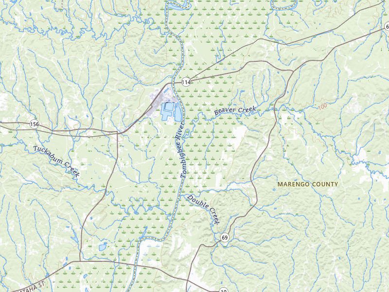 Radar-estimated hail-size map of the storm over Sweet Water, AL on May 6, 2026