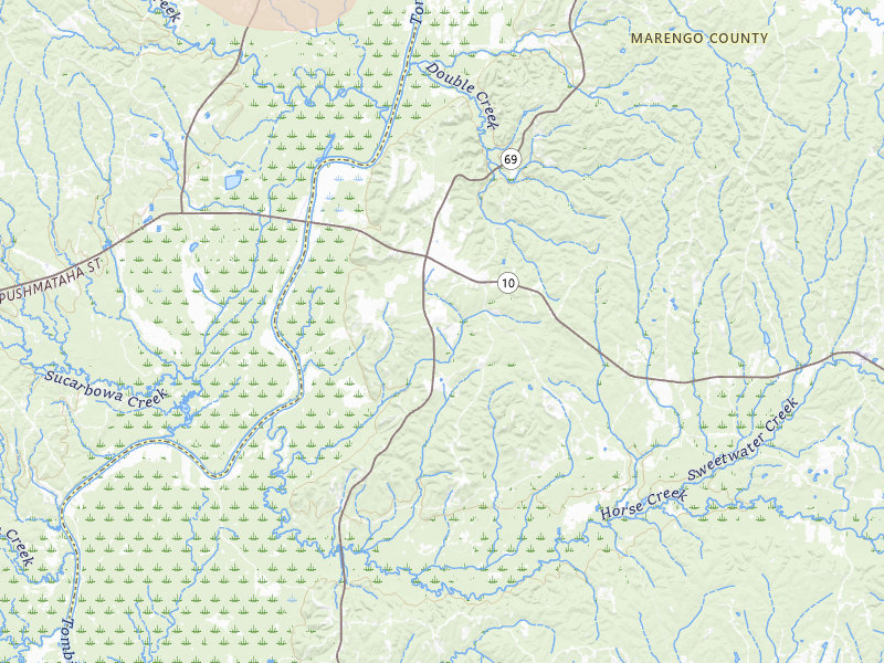 Radar-estimated hail-size map of the storm over Sweet Water, AL on Jun 1, 2026