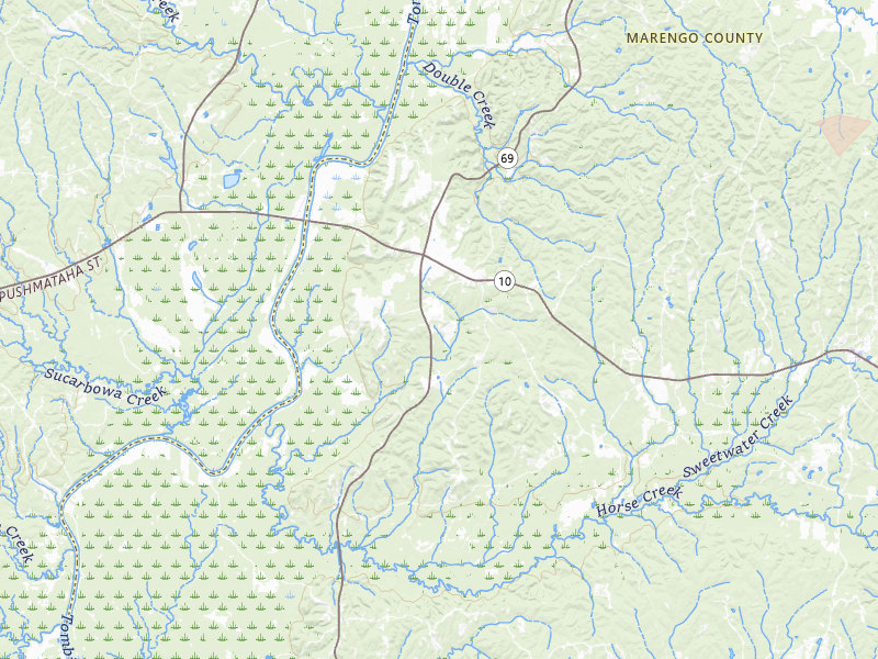 Radar-estimated hail-size map of the storm over Sweet Water, AL on Jul 13, 2026