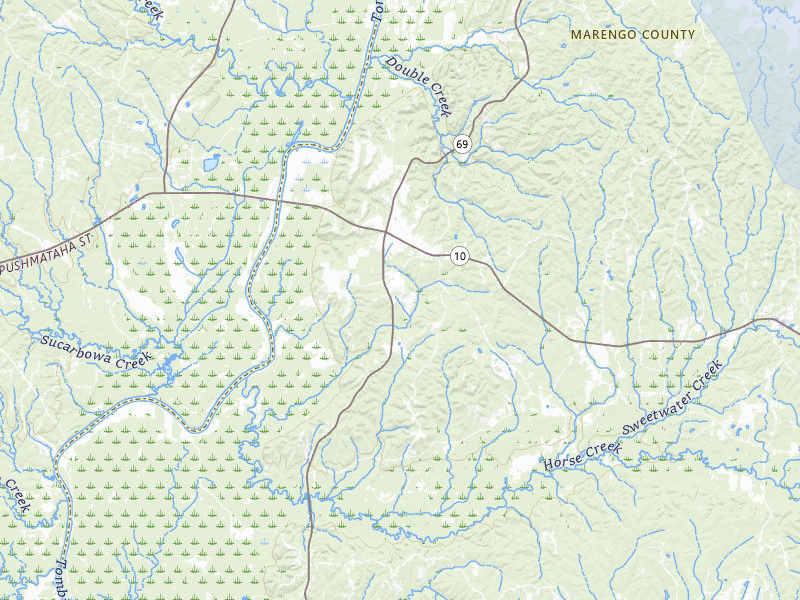 NEXRAD radar-signature map of the hail over Sweet Water, AL