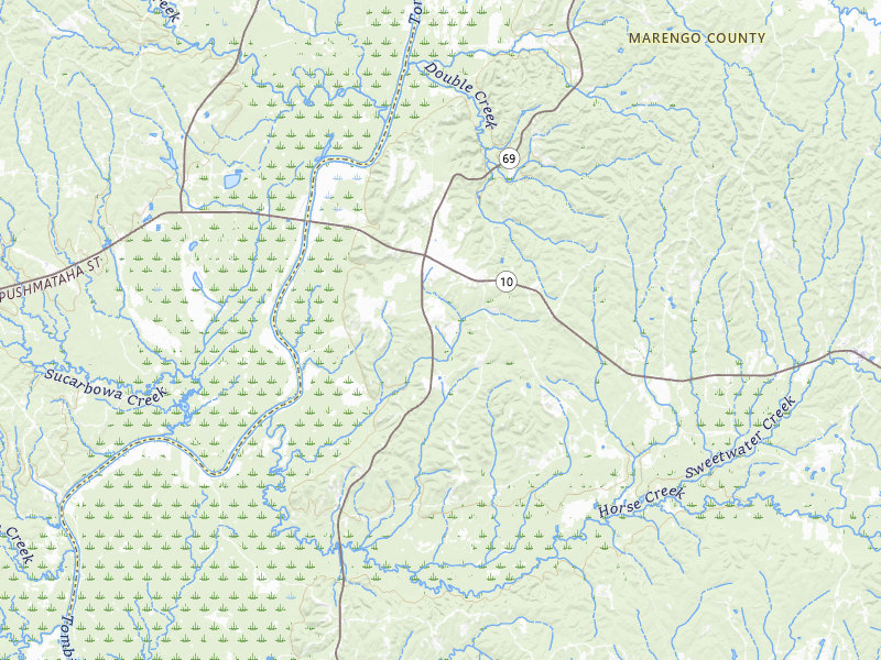 Radar-estimated hail-size map of the storm over Sweet Water, AL on Jul 29, 2026