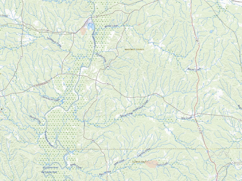 Radar-estimated hail-size map of the storm over Sweet Water, AL