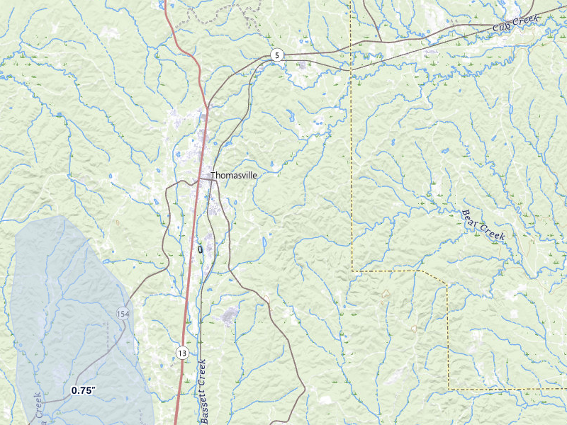 NEXRAD radar-signature map of the hail storm over Thomasville, AL on Jul 6, 2026