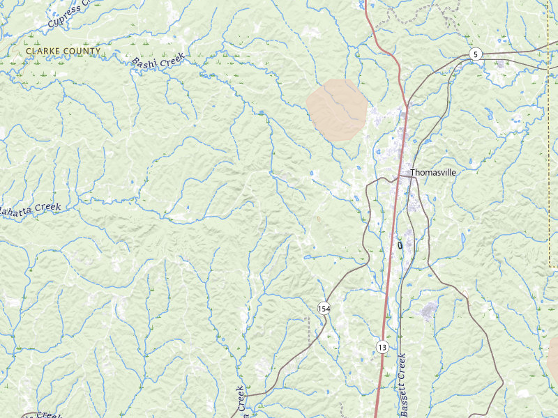 Radar-estimated hail-size map of the storm over Thomasville, AL on Aug 18, 2026