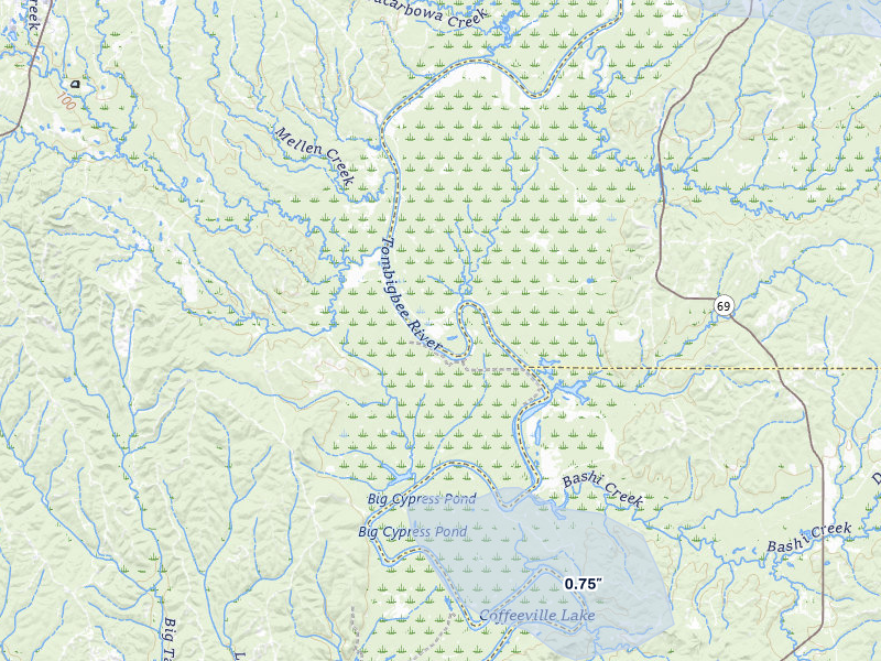 NEXRAD radar-signature map of the hail storm over Thomasville, AL on Aug 21, 2026