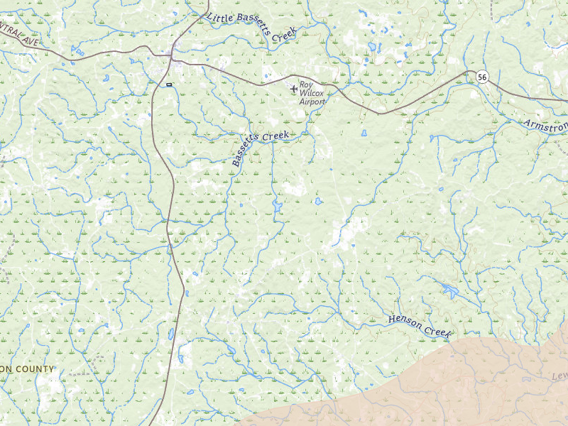 Radar-estimated hail-size map of the storm over Tibbie, AL on May 6, 2026