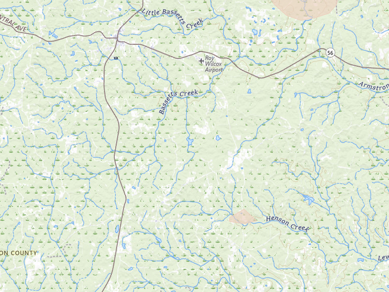 Radar-estimated hail-size map of the storm over Tibbie, AL on Aug 21, 2026
