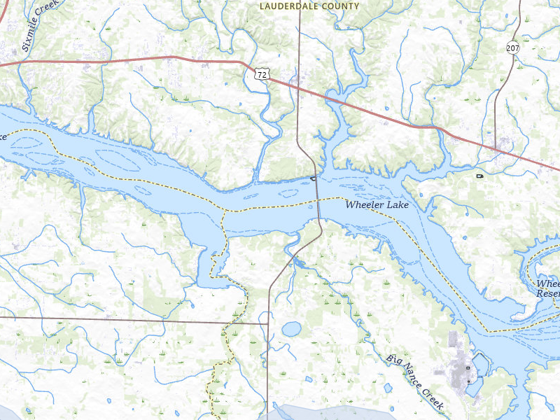 NEXRAD radar-signature map of the hail storm over Town Creek, AL on Aug 9, 2026