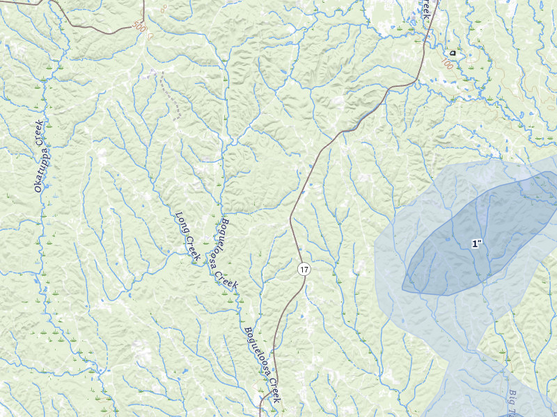 NEXRAD radar-signature map of the hail storm over Toxey, AL on Jul 29, 2026