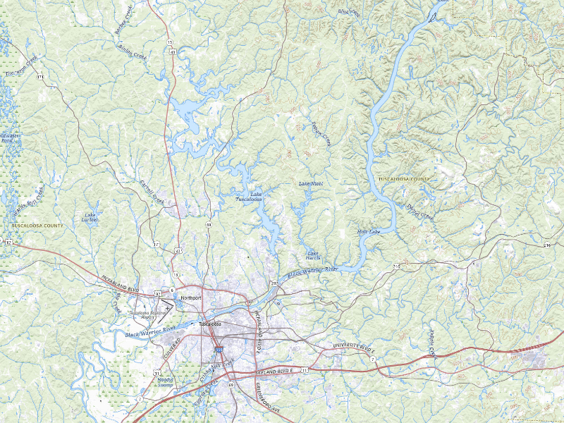 Radar-estimated hail-size map of the storm over Tuscaloosa, AL on Apr 28, 2026