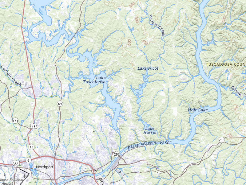 Radar-estimated hail-size map of the storm over Tuscaloosa, AL on Jul 1, 2026