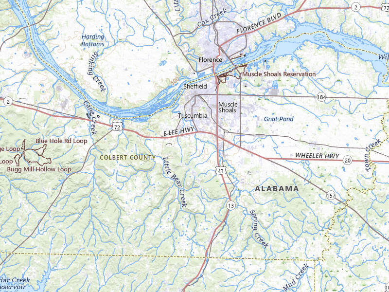 Radar-estimated hail-size map of the storm over Tuscumbia, AL on Jun 1, 2026