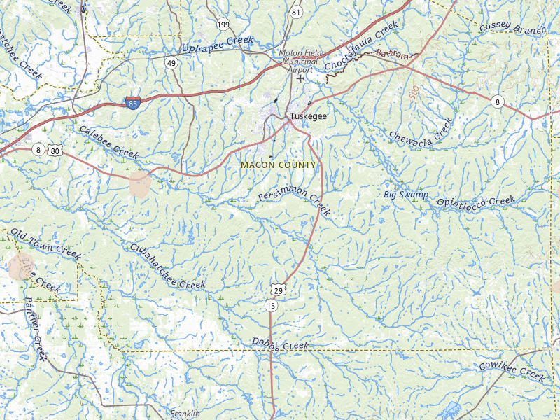 Radar-estimated hail-size map of the storm over Tuskegee, AL on Mar 31, 2026