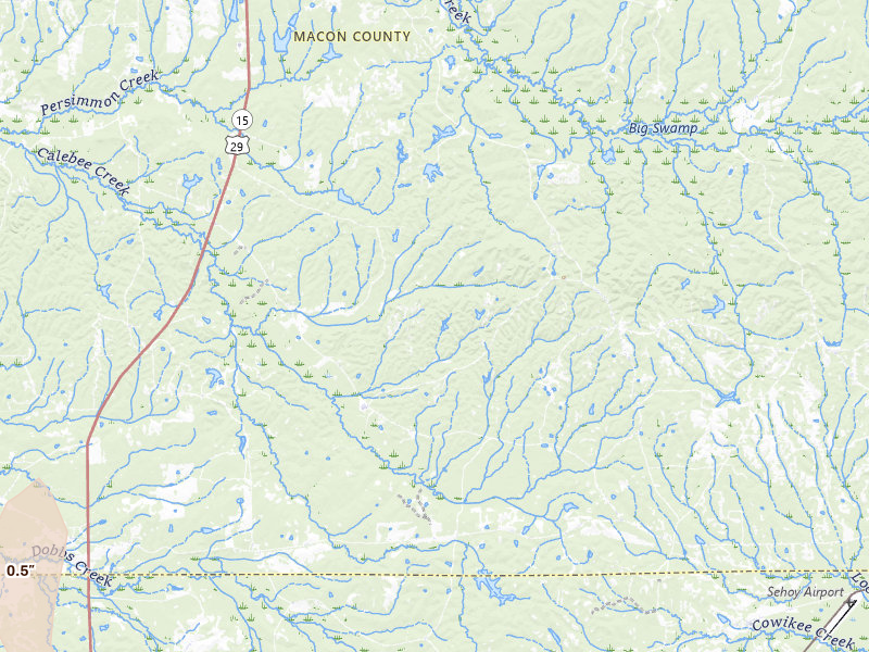 Radar-estimated hail-size map of the storm over Union Springs, AL on Apr 1, 2026