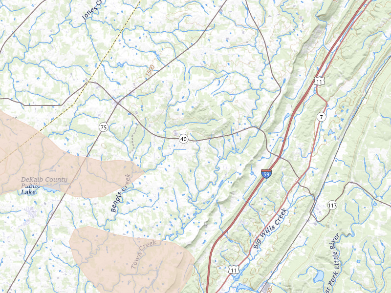 Radar-estimated hail-size map of the storm over Valley Head, AL on Jul 2, 2026