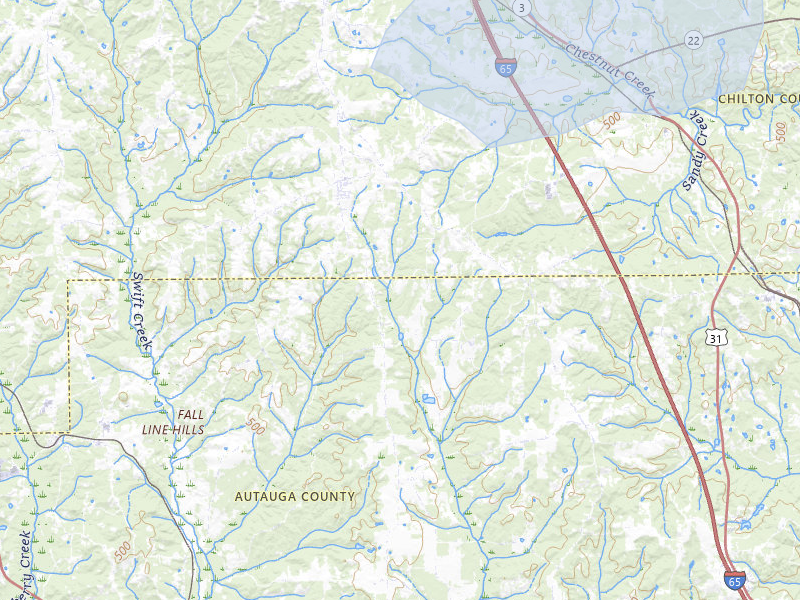 NEXRAD radar-signature map of the hail over Verbena, AL
