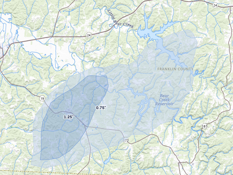 NEXRAD radar-signature map of the hail storm over Vina, AL on Mar 7, 2026