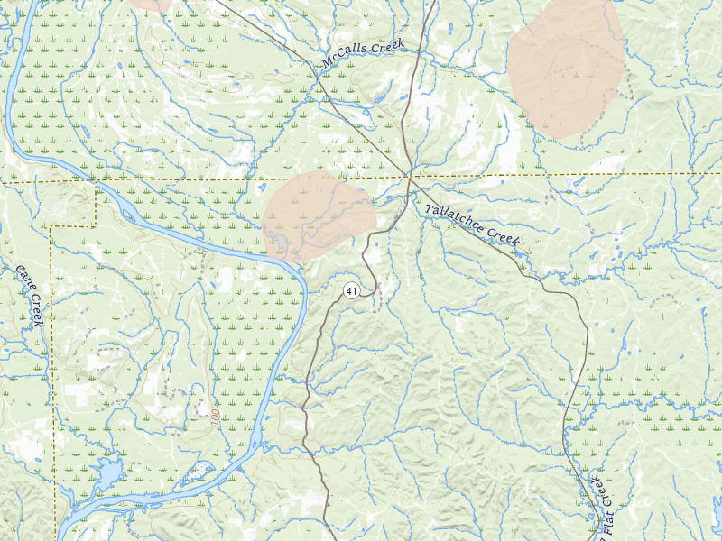 Radar-estimated hail-size map of the storm over Vredenburgh, AL on Aug 19, 2026