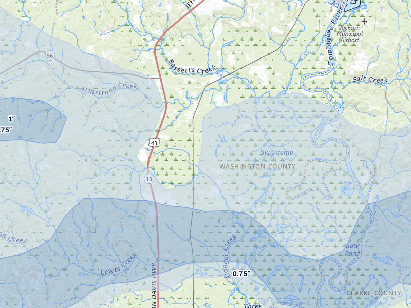 NEXRAD radar-signature map of the hail storm over Wagarville, AL on May 6, 2026