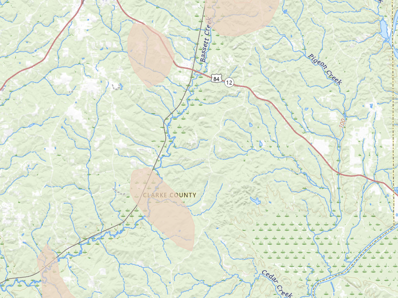 Radar-estimated hail-size map of the storm over Whatley, AL on Aug 19, 2026