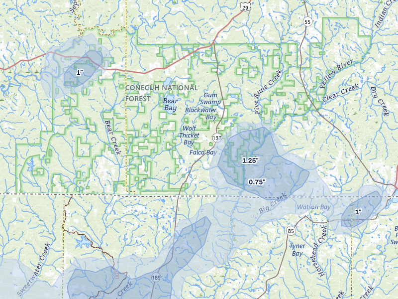 NEXRAD radar-signature map of the hail storm over Wing, AL on Aug 19, 2026