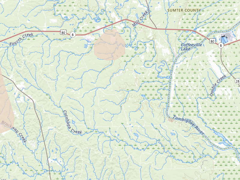 Radar-estimated hail-size map of the storm over York, AL on Aug 26, 2026