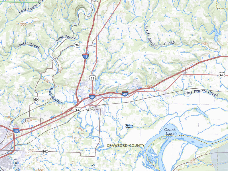 NEXRAD radar-signature map of the hail storm over Alma, AR on May 8, 2026