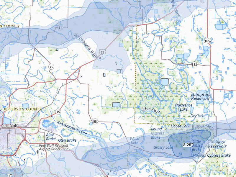 NEXRAD radar-signature map of the hail over Altheimer, AR