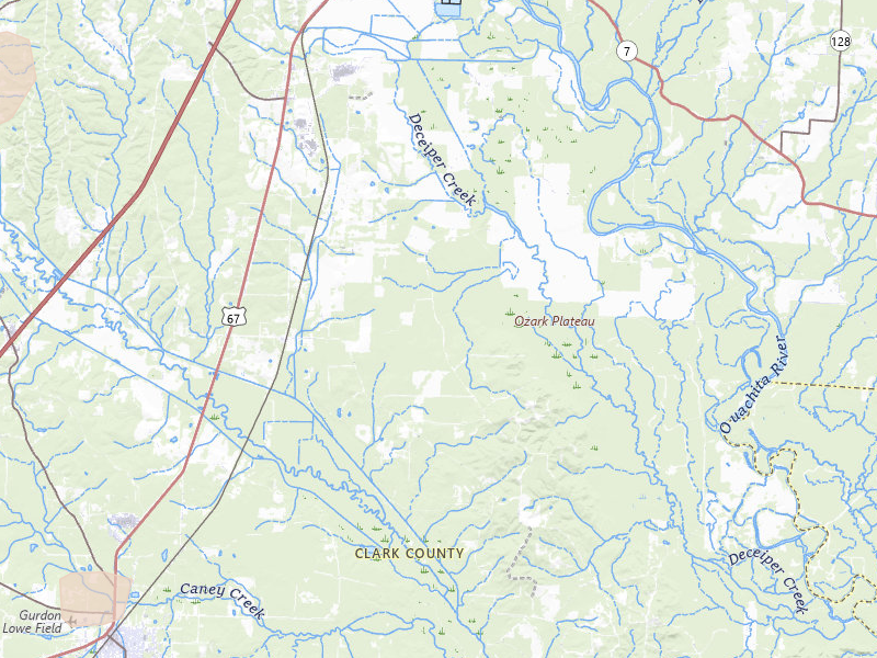 Radar-estimated hail-size map of the storm over Arkadelphia, AR on Apr 28, 2026