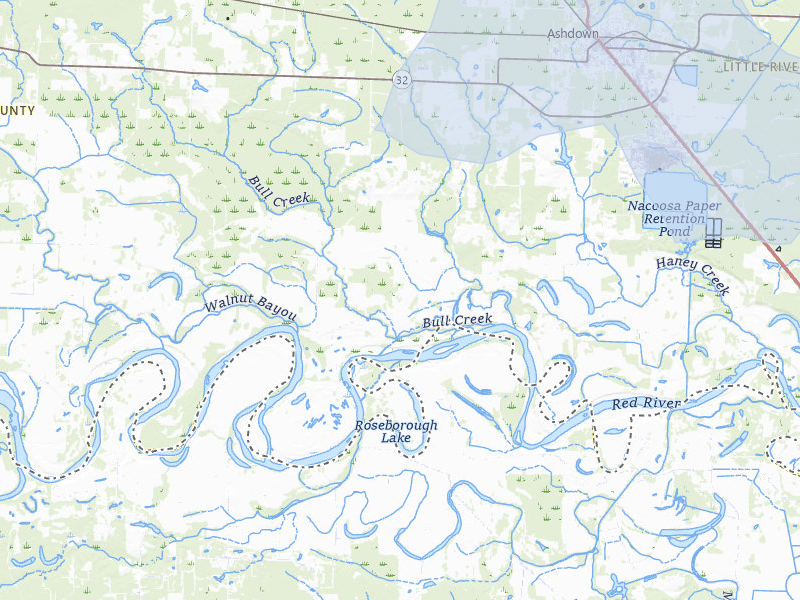 NEXRAD radar-signature map of the hail storm over Ashdown, AR on Apr 28, 2026