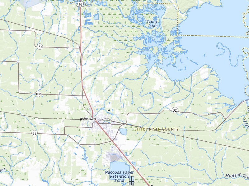 NEXRAD radar-signature map of the hail storm over Ashdown, AR on Jul 3, 2026