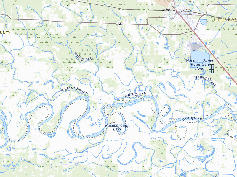 Radar-estimated hail-size map of the storm over Ashdown, AR on Jul 12, 2026