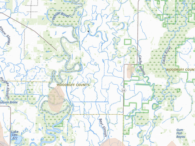 Radar-estimated hail-size map of the storm over Augusta, AR on Mar 15, 2026