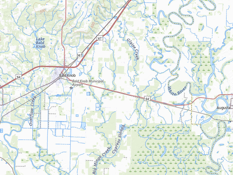 Radar-estimated hail-size map of the storm over Bald Knob, AR on Jul 11, 2026