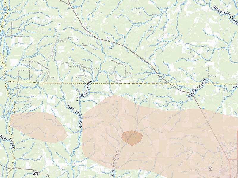 Radar-estimated hail-size map of the storm over Banks, AR on Apr 28, 2026