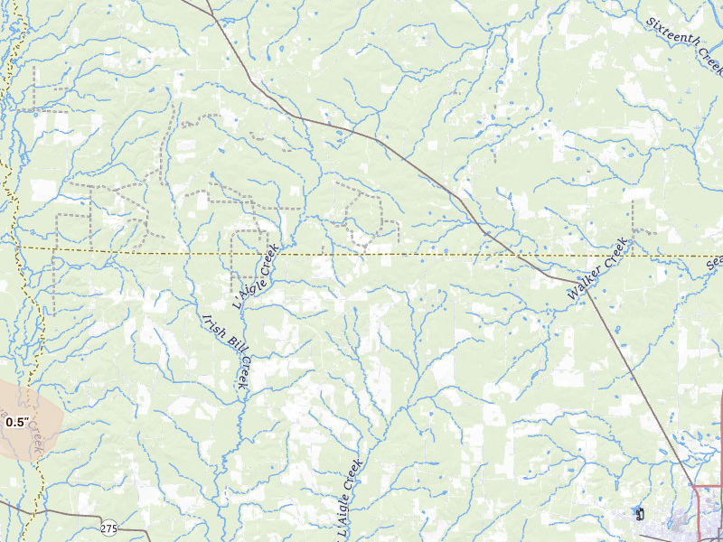 Radar-estimated hail-size map of the storm over Banks, AR on May 10, 2026