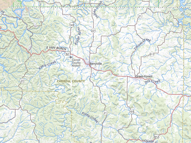 Radar-estimated hail-size map of the storm over Berryville, AR on Mar 4, 2026
