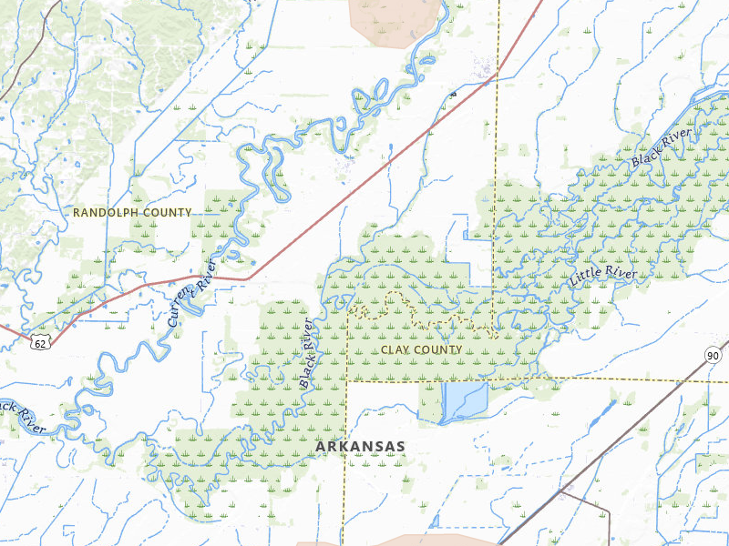 Radar-estimated hail-size map of the storm over Biggers, AR on Jul 31, 2026