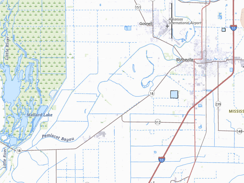 Radar-estimated hail-size map of the storm over Blytheville, AR on Apr 28, 2026