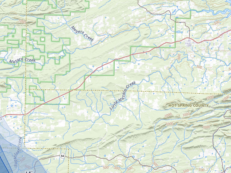 NEXRAD radar-signature map of the hail over Bonnerdale, AR