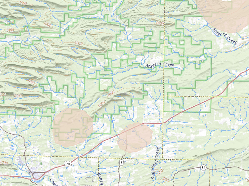 Radar-estimated hail-size map of the storm over Bonnerdale, AR on Aug 7, 2026