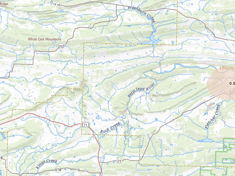 Radar-estimated hail-size map of the storm over Booneville, AR on Jul 11, 2026