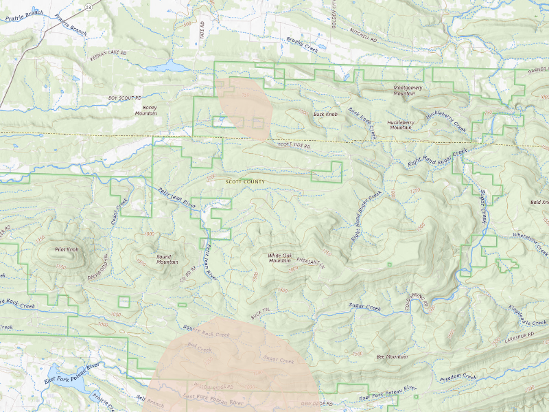 Radar-estimated hail-size map of the storm over Booneville, AR on Sep 12, 2026