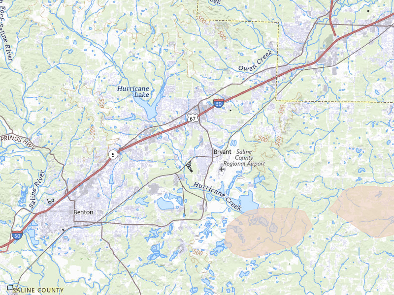 Radar-estimated hail-size map of the storm over Bryant, AR on Jul 14, 2026