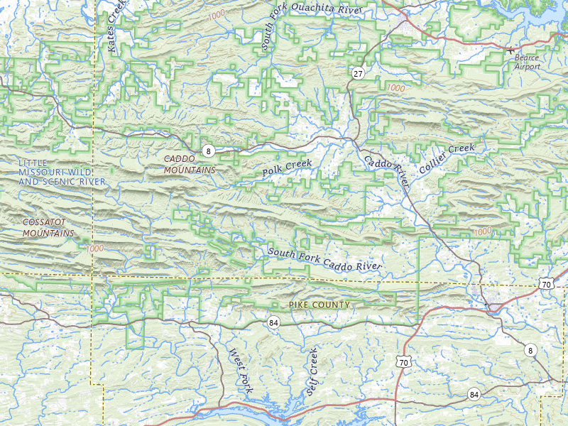 Radar-estimated hail-size map of the storm over Caddo Gap, AR on Apr 28, 2026