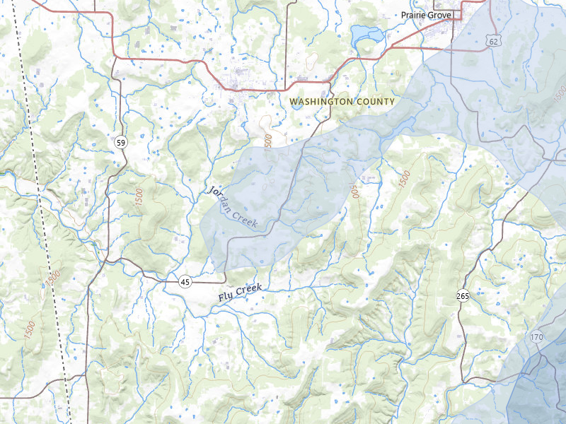 NEXRAD radar-signature map of the hail storm over Canehill, AR on Mar 6, 2026