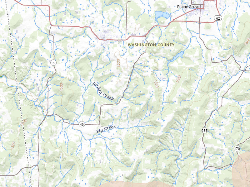Radar-estimated hail-size map of the storm over Canehill, AR on Jul 11, 2026