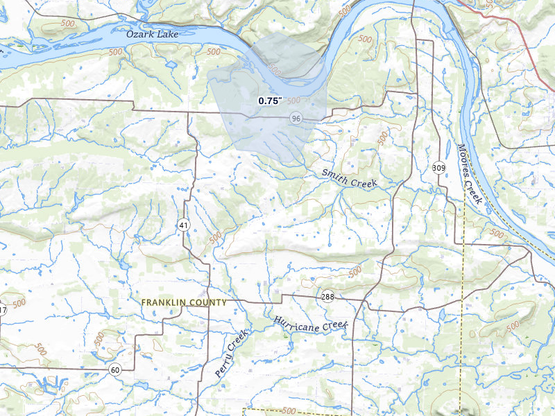 NEXRAD radar-signature map of the hail storm over Cecil, AR on Jul 29, 2026